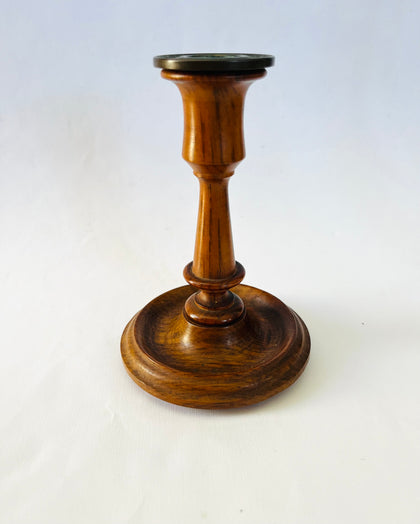 Wooden Candle Stick Holder with Metal insert