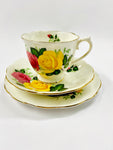 Royal Albert Trio with Pink and Yellow Roses