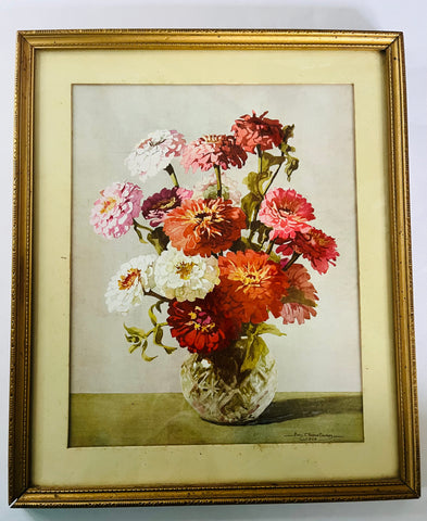 Peonies in Crystal Vase Print by C.Reeve Fowley