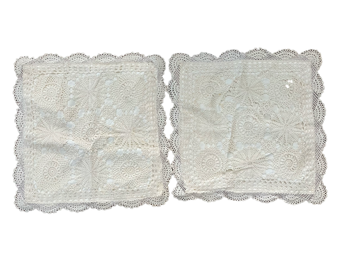 Set of Two Square Lace Cushion Covers