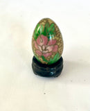 Miniature Cream Cloisonné Egg With Stand