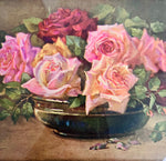 Rebecca Ann Foster (1867-1951) Roses in Shallow Bowl