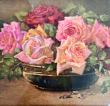 Rebecca Ann Foster (1867-1951) Roses in Shallow Bowl