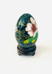 Miniature Black Cloisonné Egg With Stand