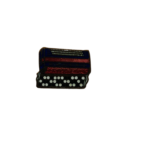 Vintage enamel piano accordion brooch