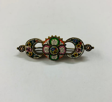 Antique micro mosaic brooch