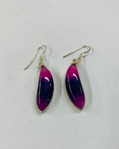 Sterling silver and purple stone earrings