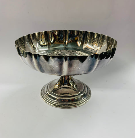 Ornate silver plated fruit compote