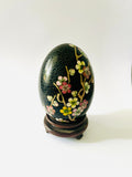 Cloisonné Egg Black with Yellow Bird