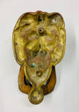 Antique heavy brass lion door knocker