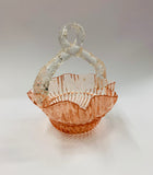 Hand blown Art glass basket