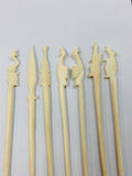 Set 12 bone hat pins or skewers