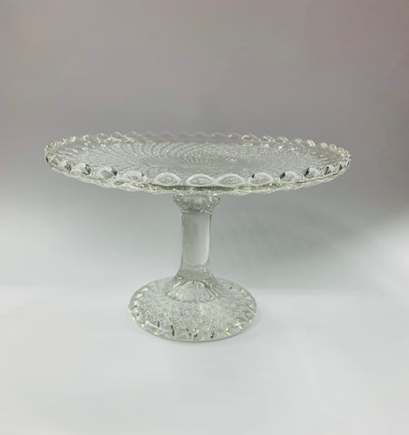 Vintage depression glass cake stand