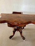 Victorian Burr Walnut folding games Table