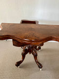 Victorian Burr Walnut folding games Table