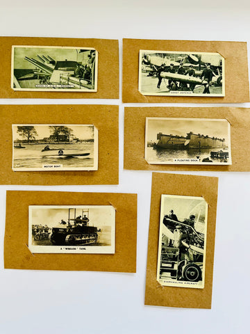 Set of Six Military and Navy Cigarette Card Upcycled Gift Cards #21