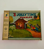 Vintage set of 3 Jollytime puzzles 3 little pigs