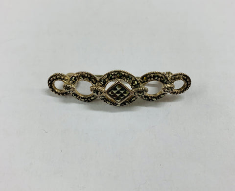 Sterling silver and Marcasite brooch