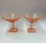 Pair of Pink Depression glass compotes