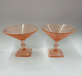 Pair of Pink Depression glass compotes