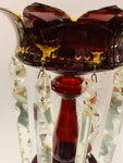 Antique Victorian Ruby Glass Lustre