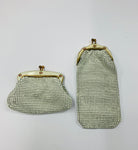 Pair of matching vintage rose design beaded purses