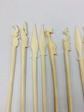 Set 12 bone hat pins or skewers