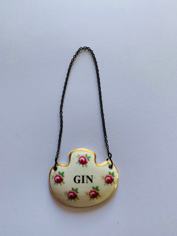 Royal Adderley Floral Porcelain Decanter Gin Label