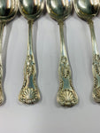 Set 6 silver plated Kings pattern dessert spoons