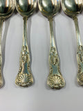 Set 6 silver plated Kings pattern dessert spoons