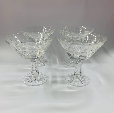 Set of 4 Waterford Crystal Champagne saucers