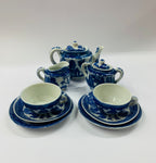 Blue Willow porcelain child’s tea set