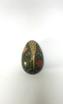 Decoupage Black Hand Painted Treen Egg with Gold Filigree Design