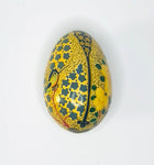 Decoupage Cream Egg Base with Blue Kingfisher with Gold Filigree