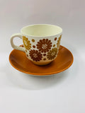 Set of 6 Kelston Ceramics colour glaze retro cups and saucers