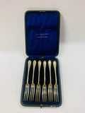 Set of 6 ornate silver plated cake forks