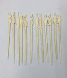 Set 12 bone hat pins or skewers