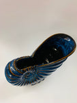 Blue glaze pottery shell vase