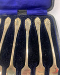 Set of 6 ornate silver plated cake forks