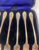 Set of 6 ornate silver plated cake forks