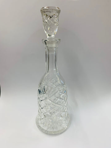 Tall vintage cut crystal decanter