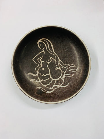 German ceramic mermaid bowl