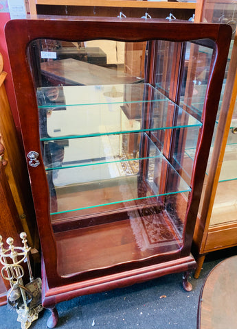 Mahogany mirror back display cabinet