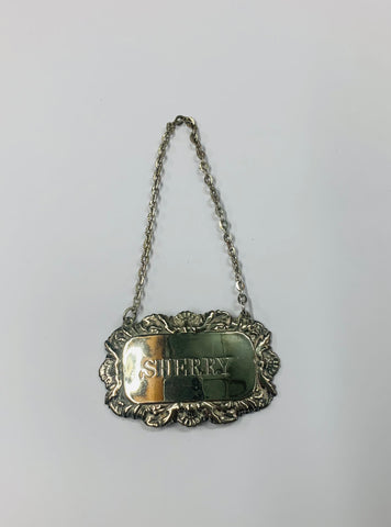 Silver plated Sherry decanter label