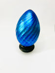 Hand Blown Cape Byron Luster Blue Glass Egg by Colin Heaney