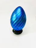 Hand Blown Cape Byron Luster Blue Glass Egg by Colin Heaney