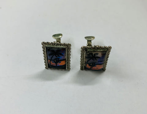 Pair of vintage clip on butterfly earrings