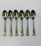 Set 6 silver plated Kings pattern dessert spoons