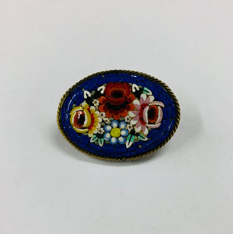 Antique micro mosaic brooch