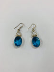 Silver and blue stone vintage earrings